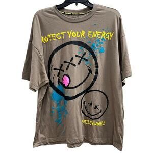 Smiley World protect your energy graphic tee front and back oversized sz XL